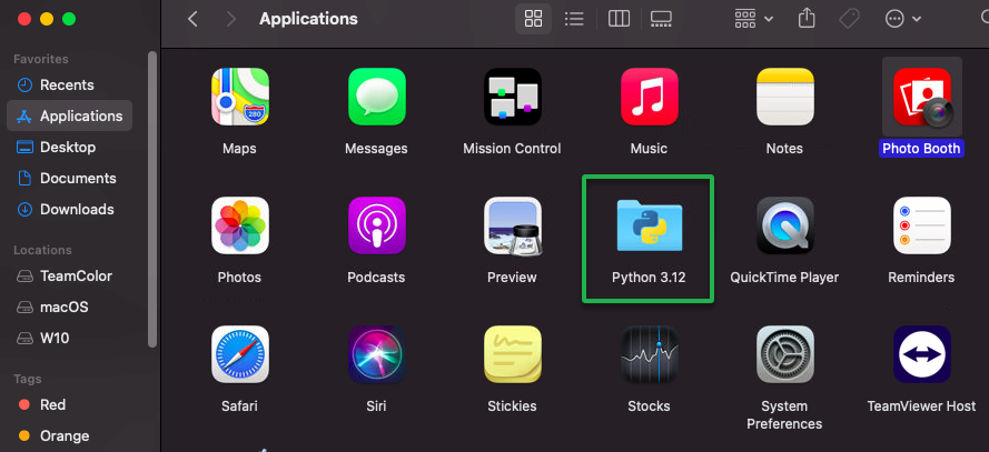 Ver la aplicación Python recién instalada