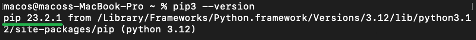 Comprobando la versión PIP instalada