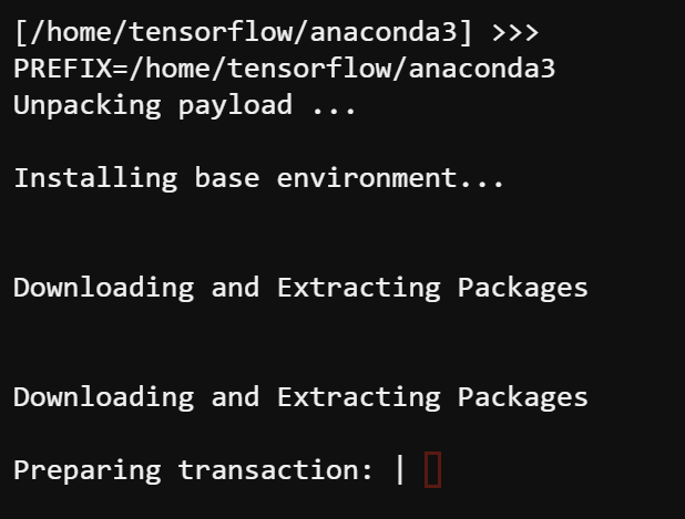 Descripción general del progreso de la instalación de Anaconda