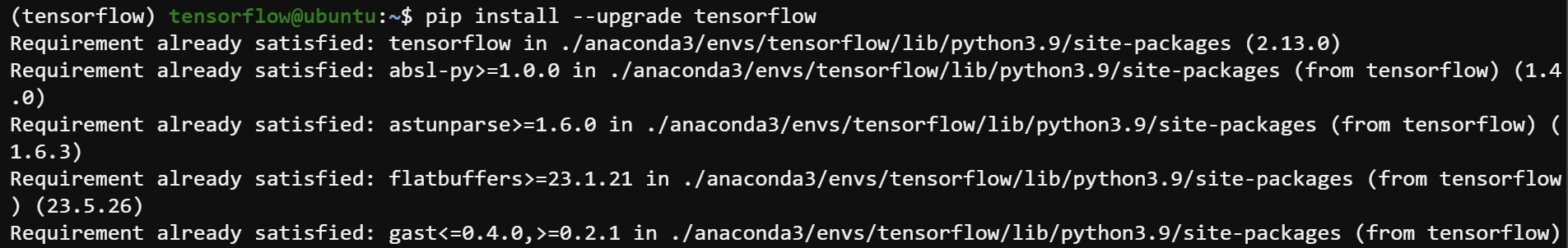 Actualización de TensorFlow