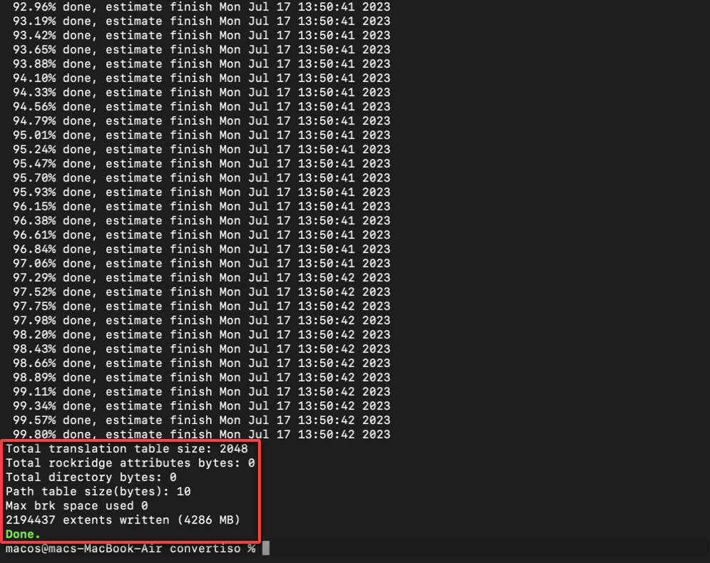 Verificación de la descarga de la imagen de Windows 10 completa