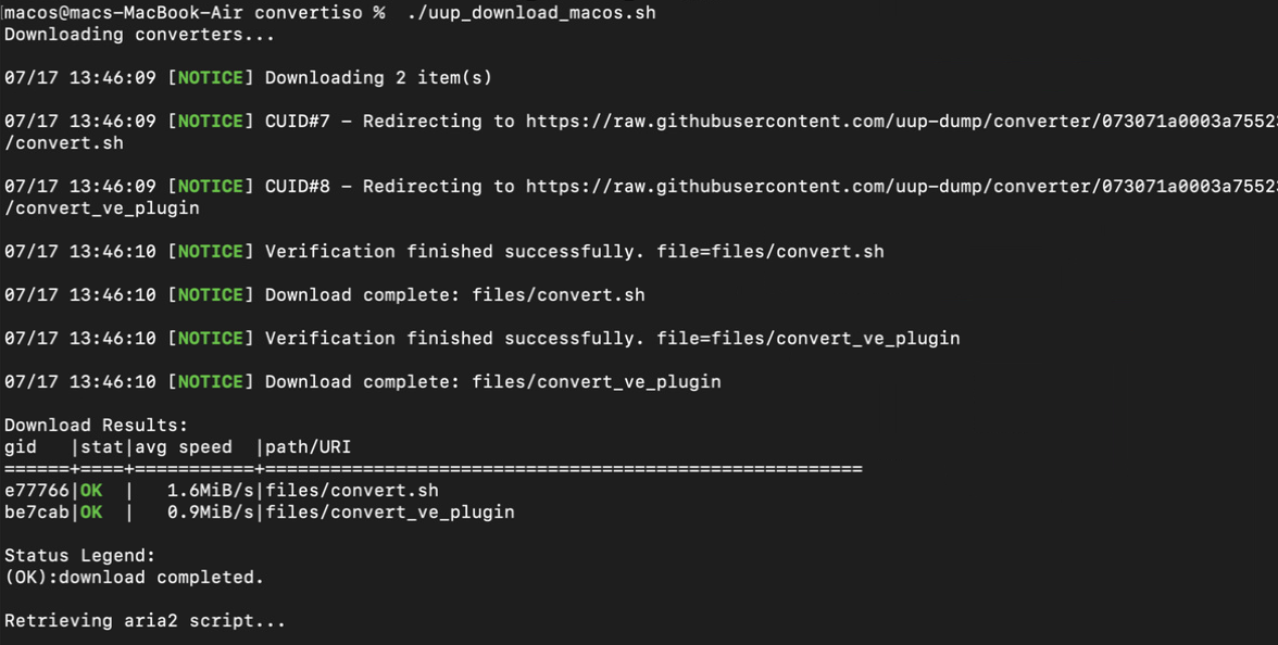 Descarga de la imagen ISO de Windows desde los servidores de volcado de UUP
