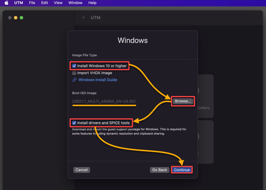 Configuración de la imagen de máquina virtual de Windows