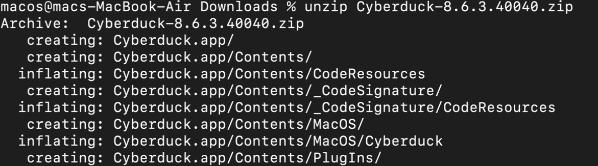 Descomprimiendo el archivo zip descargado
