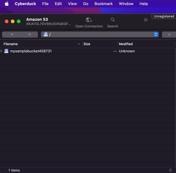Autorizar su cuenta de AWS con Cyberduck
