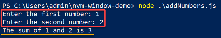 npm en Windows: ejecución de JavaScript para probar la instalación de Node.js y NPM