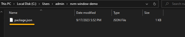 Ver el directorio nvm-window-demo