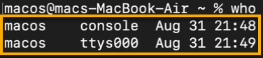Mostrar los detalles de los usuarios conectados