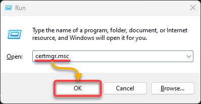 Abrir el Administrador de certificados de Windows