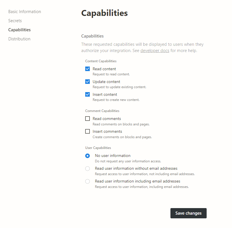 Modificación de las capacidades de integración.