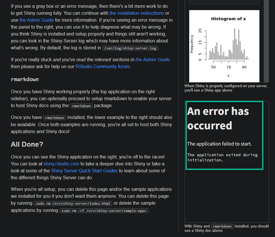 Verificar un error acerca de que la aplicación no se inicia