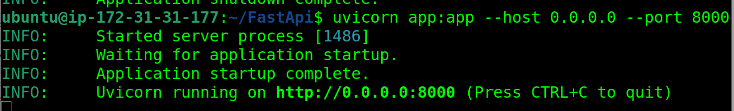 Ejecutando la aplicación FastAPI