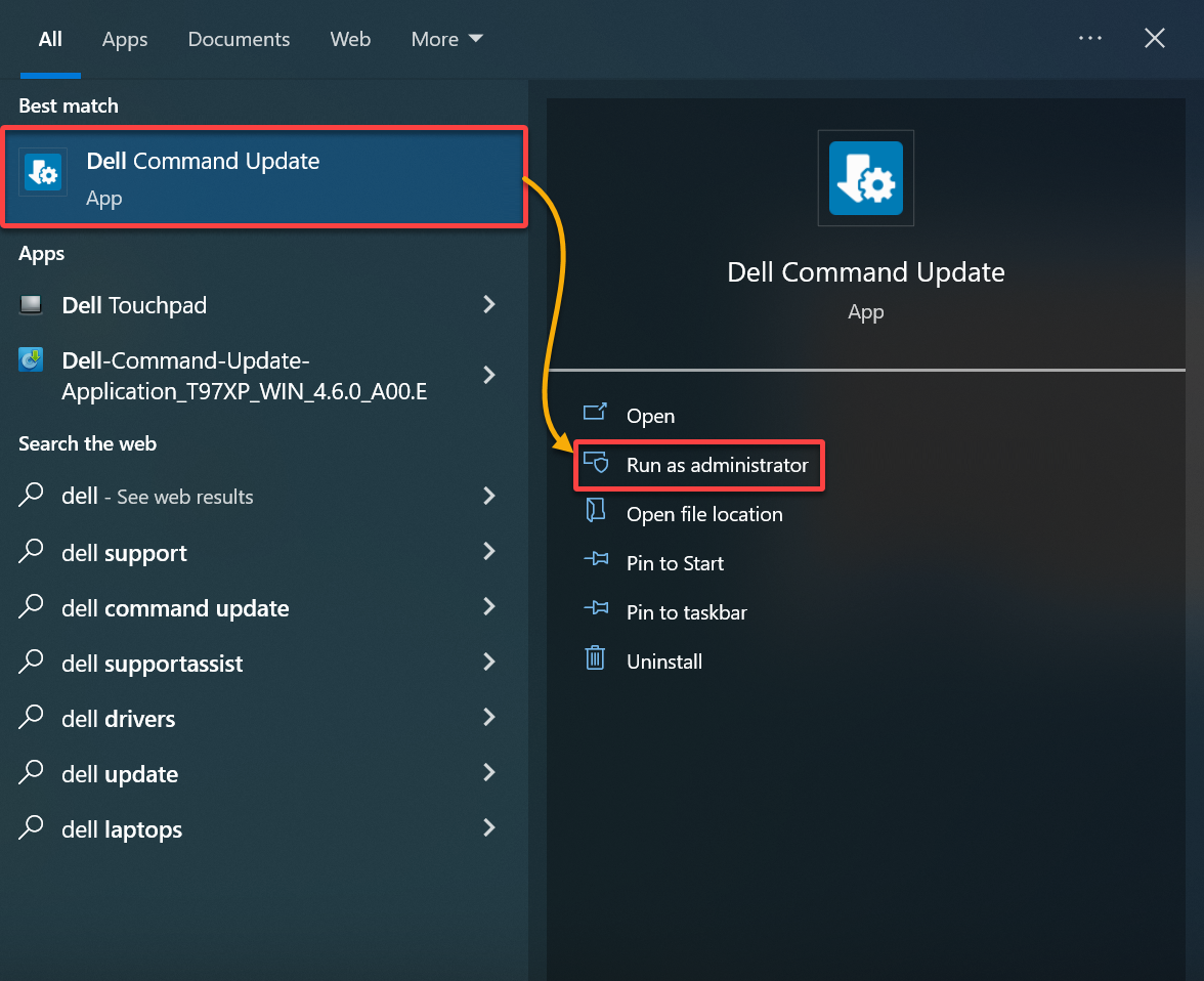 Inicio de la herramienta Dell Command Update