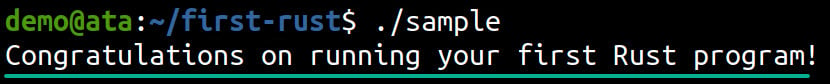 Ejecutando el programa Rust compilado