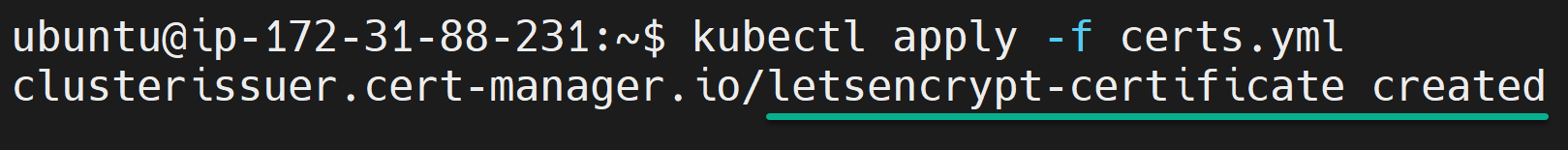 Implementación de un recurso ClusterIssuer en el clúster k2s