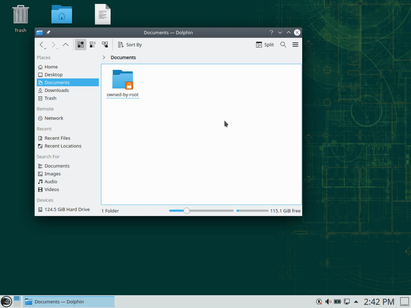 Demostración del comando de cambio de propiedad en OpenSUSE