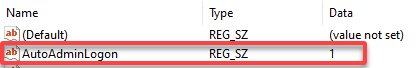 Creando la entrada AutoAdminLogon