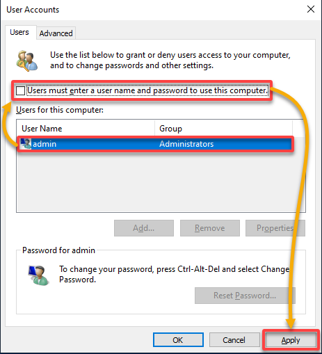 Habilitar el inicio de sesión automático de Windows