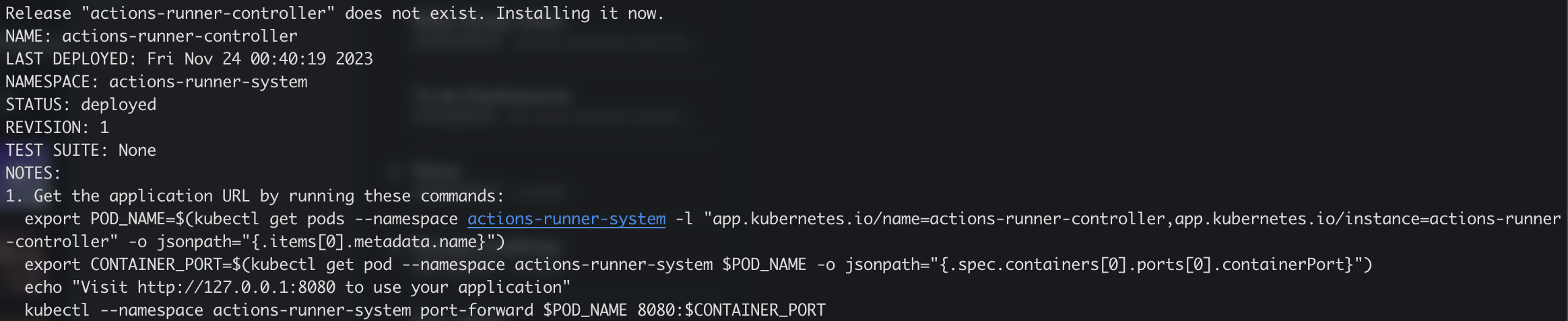 Verificar que la instalación de GitHub ARC esté completa