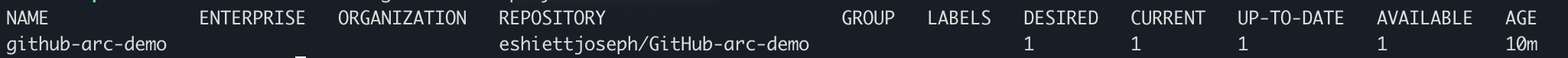 Confirmando la implementación de GitHub Actions Runner