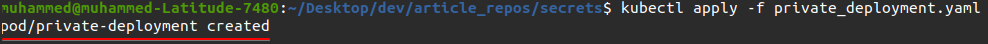 Aplicar configuraciones desde el archivo private_deployment.yaml