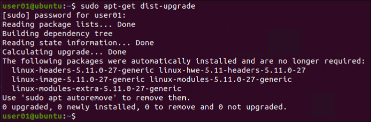Actualización de una distribución de Linux