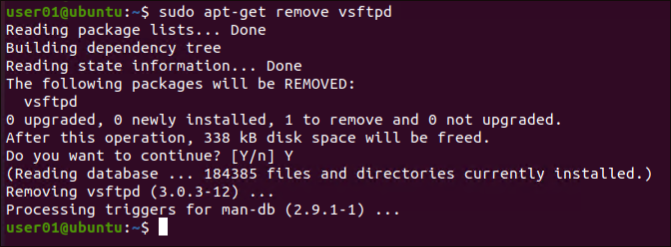 Eliminación del software instalado