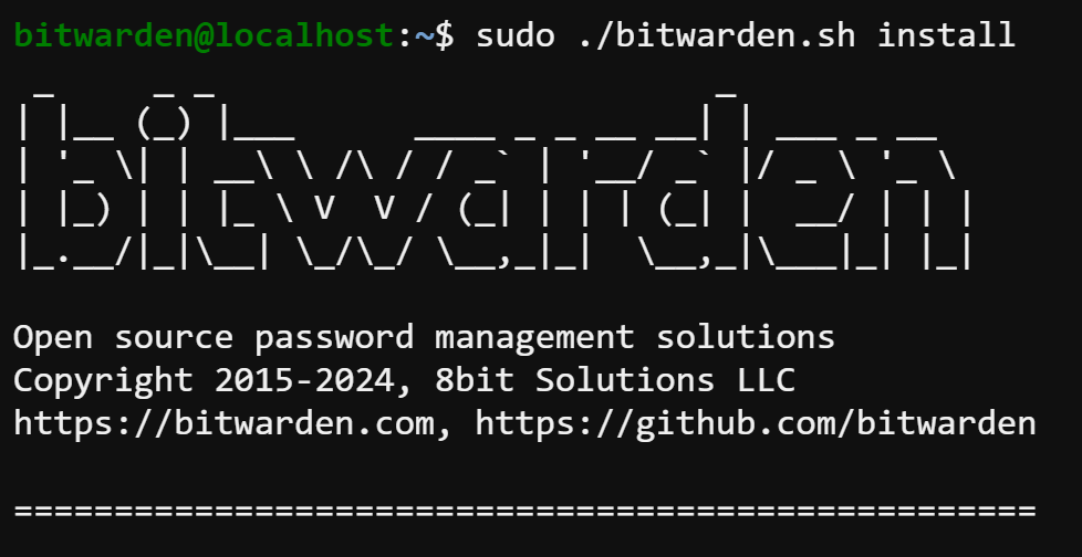 Instalación del administrador de contraseñas de Bitwarden mediante un script de shell