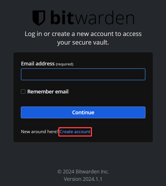 Creando una cuenta Bitwarden