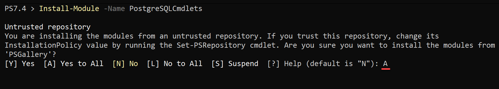 Instalación del módulo PostgreSQL