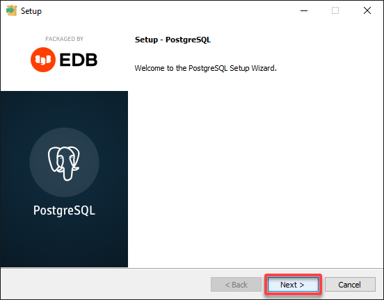 Continuando con la instalación de PostgreSQL