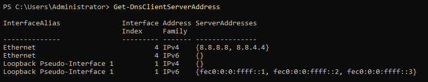 Verificando la configuración DNS actual