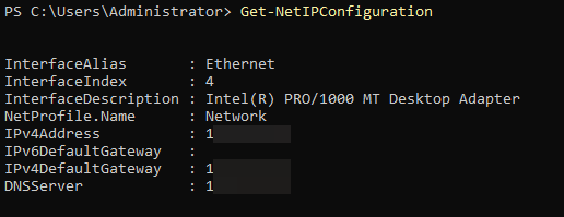 Obtener configuraciones de red IP
