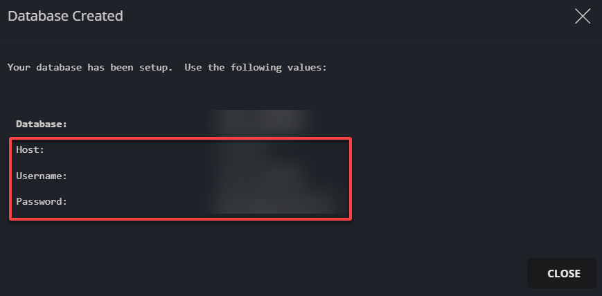 Copiar las credenciales de la base de datos