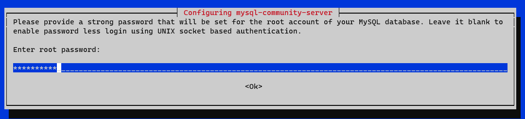 Creando la contraseña raíz de MySQL