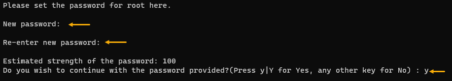 Establecer la contraseña de root segura