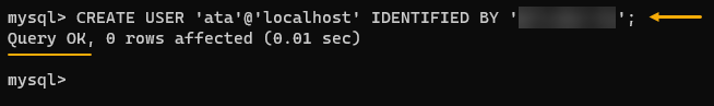 Creando una nueva cuenta de usuario MySQL