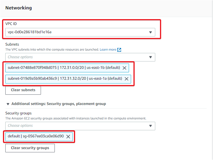 Especificación de la configuración de red para el entorno informático