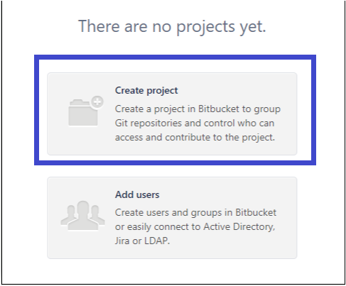 Seleccionando la opción Crear proyecto
