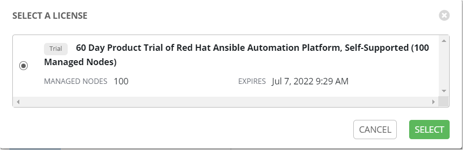 Actualización de la licencia en Ansible Tower