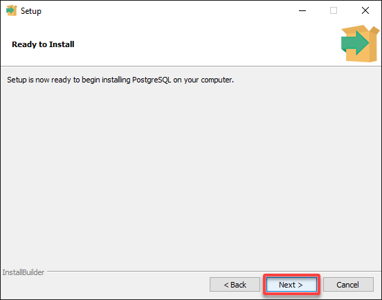Continuando con la instalación de PostgreSQL