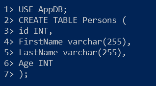 Creando una tabla llamada Personas