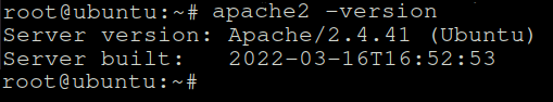 Comprobando la versión de Apache instalada