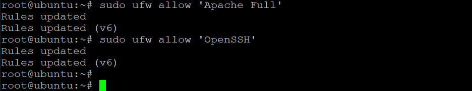 Habilitar el perfil completo de Apache junto con SSH
