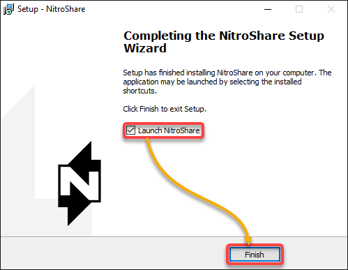 Finalizar la instalación y ejecutar NitroShare