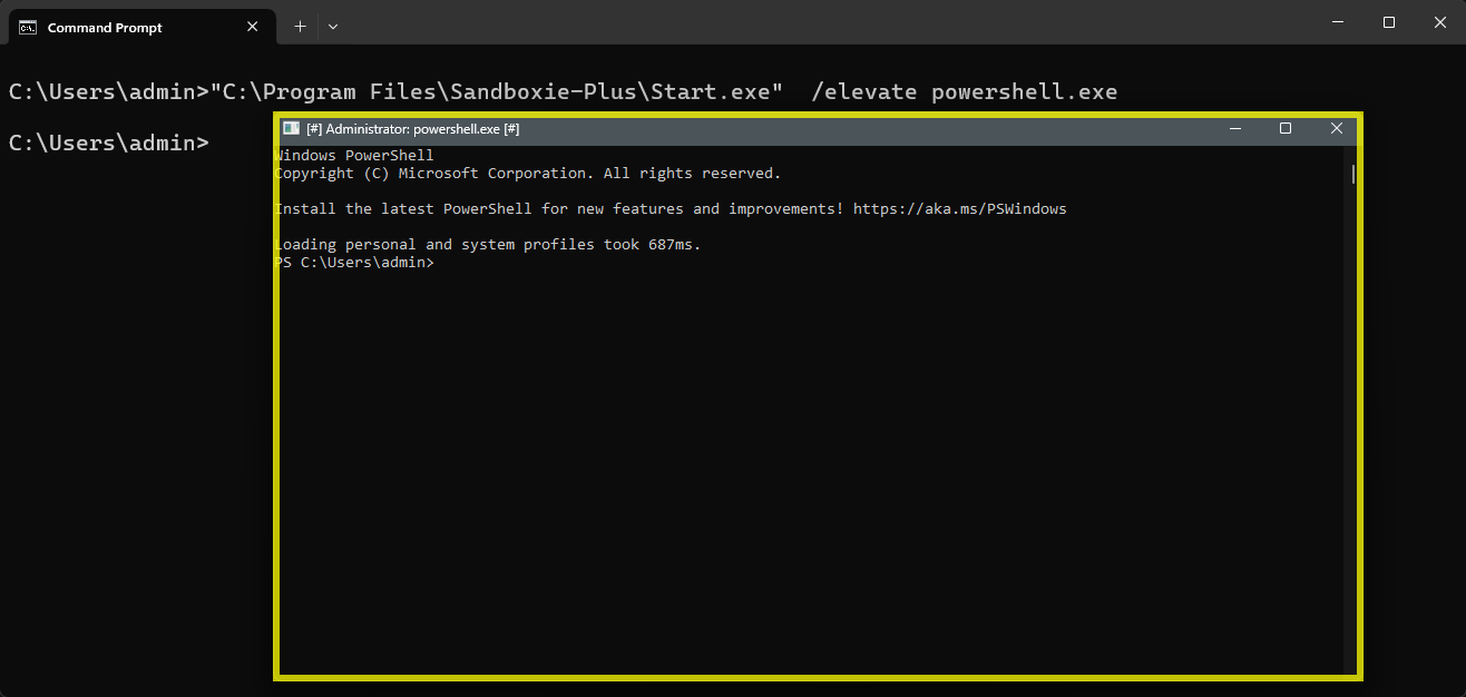 Iniciar una sesión elevada de PowerShell