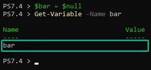 Definiendo una variable nula