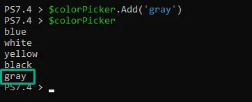 Agregar un elemento de una lista mediante el método Add()